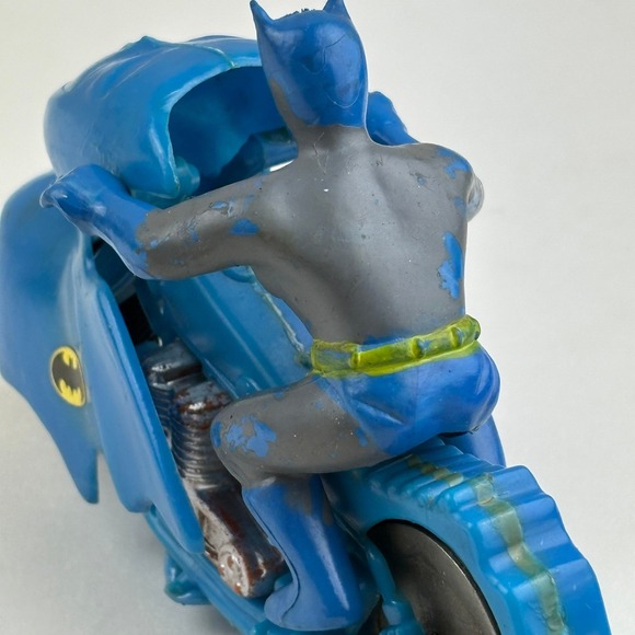 Vintage 1974 Batman Stunt Cycle Gyro Action Ahi Azrak Hamway Blue Hong Kong DC - Picture 5 of 10